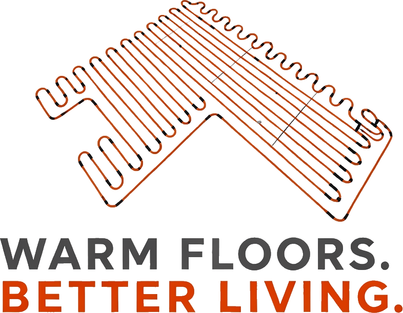 Illustration of an underfloor heating cable layout shaped like a house roofline